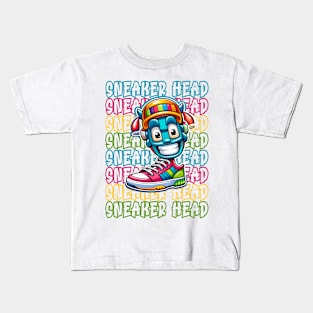 Cute Sneaker Head Design Kids T-Shirt